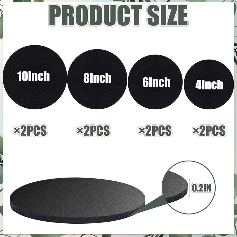 AHFCANG Plant Coaster Mat Reversible(Fabric/Leather),8Pcs Plant Coasters 4 Sizes(4/6/8/10inch) Plant Coasters for House Plants Indoor & Outdoor,Household Products Absorbent/Waterproof(8pcs Set) - Image 2